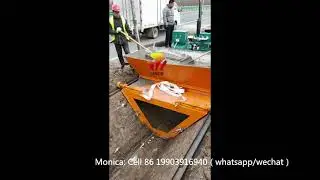 2.1m wide traction type canal lining machine working video-Henan Sinch