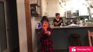Nerf guns with Isabella and family