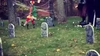 Clown in the graveyard