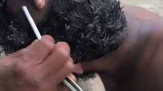 Indian men head shave series 146