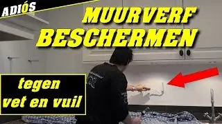 MUURVERF BESCHERMEN TEGEN VET EN VUIL / muurverf achter fornuis beschermen/ schilder Edens Apeldoorn