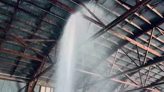 How to clean the ceiling of an industrial warehouse.