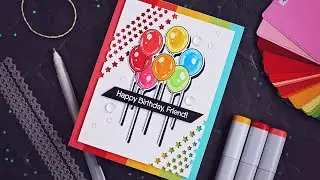 Happy Birthday Card | Creating a Colorful Balloon Bouquet