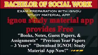 IGNOU BSW - Notes, Previous Papers, Books, Syllabus PDF Download 2025