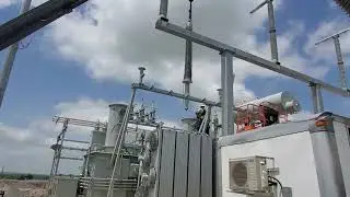 345,000 volt transformer insulator installation