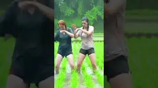 ASMR Rain Sounds: Woman Dancing in the Middle of a Rice Field #rain #channelrelaksasi #fire