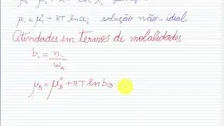 Soluções não ideais - atividades em termos de molalidades