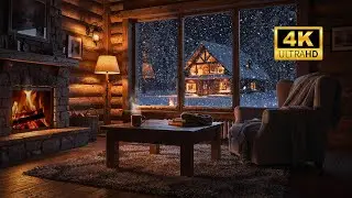 Nobody can disturb you here... ❄️ Midnight Jazz, Blizzard & Cozy Fireplace