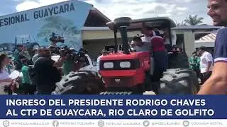 Recibimiento a Rodrigo Chaves en el CTP de Guaycara, Rio Claro de Golfito