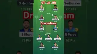 TATA IPL 2025 GT VS RR 23TH MATCHDREAM11& MY11CIRCLE SL&GL TEAMPREDICTION #dream11winner#cricket