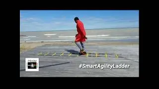Prism Fitness Ambassador working out on the Smart Agility Ladder