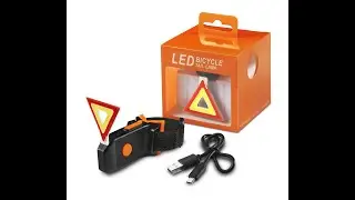 Hazard Triangle Bicycle LED Taillight | Rechargeable, Waterproof, 5 Modes Red & Yellow Light