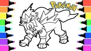 Pokemon Entei coloring book pages I Fun Coloring videos for kids