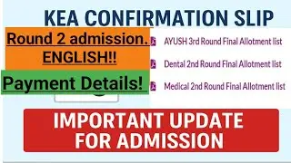 KEA NEET 2025 Payment Confirmation Slip (English) | Medical, Dental & AYUSH Round 2 Admission