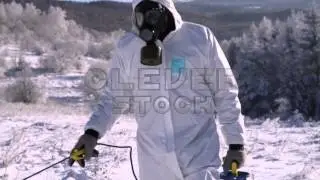 Biohazard Chemical Contamination Gas Mask Apocalypse Concept - Stock Footage