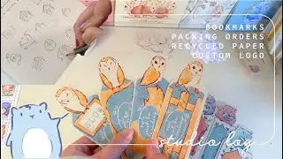 Recycled Bookmarks with Cricut and Custom Logo Design ❤ Studio vlog