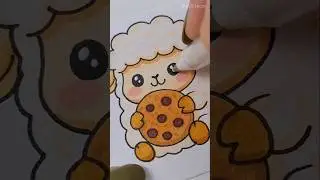 Cute Kawaii Sticker🍪 #howtomake #stickers #shorts