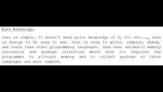 ADVANTAGE OF JAVA