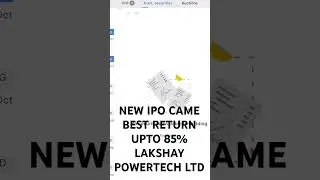 #stockmarket #bankniftyoptionsintradaytrading #strategies  #bestipo came LAKSHAY POWERTECH LTD  👍