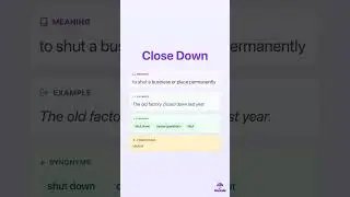 CLOSE DOWN - Phrasal Verb Explained | Meaning, Examples & Synonyms | Wordrella