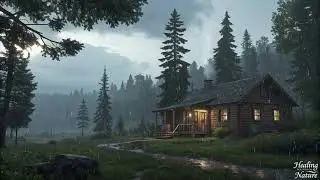 Relaxing Winter Cabin Rainfall for Deep Sleep, Study Sessions & Relaxation