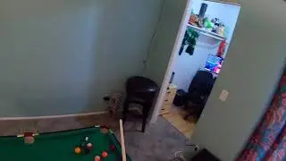 Mini pool billiards on 4 foot table