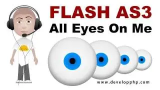 Flash tutorial make multiple turrets or eyes rotate towards mouse or objects