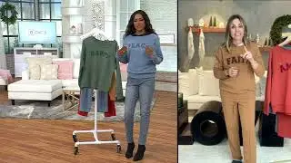 Peace Love World Love is Love Flocked Affirmation Sweatshirt on QVC