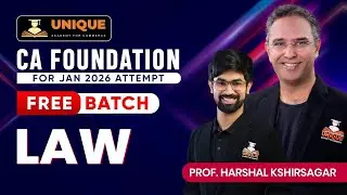 CA FOUNDATION | LAW | COMPANIES ACT, 2013 | LEC 1 | JAN 2026 | PROF. HARSHAL KSHIRSAGAR ( AIR 2 )