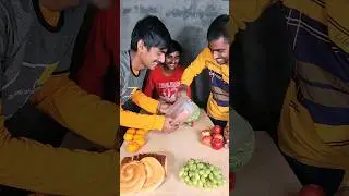 Healthy fruits vs vegetables vs bread vs cake delicious food challenge #shorts