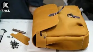 Making a Postman's Bag[How to make vegetable tanned leather postman bag]