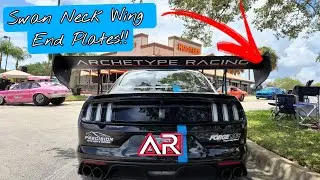 GT350 gets a REAR END Adjustment // Archetype Racing endplate install and Swan Neck Wing Adjustment