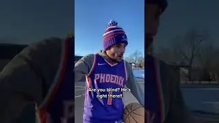 Devin Booker vs. the Raptors mascot 🏀😂