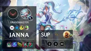 Janna Support vs Leona - KR Grandmaster Patch 12.4