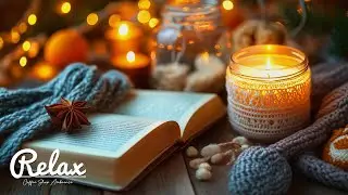 Serene Winter Night on a Cozy Porch ❄️ Candlelight Glow, Relaxing Jazz, and Tranquil Vibes for Relax