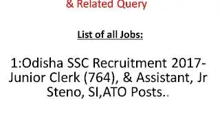 Latest Govt Jobs 2017 1st week Notification
