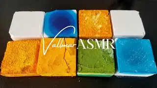 Dyed + citric acid dyed + fresh + rolling pin crush 💙💛💚