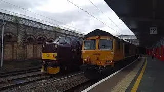 4M61 Felixstowe Gbrf to ditton O'Connor Gbrf 66785 departing from Crewe platform 12 with containers