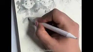 تصویرسازی مو کاراکتر دختر #character #characterart #تصویرسازی 