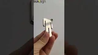 Stunning mirror stainless steel restroom gender signage