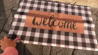 UINI Welcome Mat Outdoor Indoor Door Mats, Heavy Duty Buffalo Plaid Welcome Front Door Mat