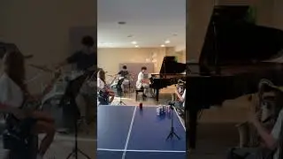 Jam session!!! #piano #music #trumpet #tenor_saxophone #drums #bass #combo