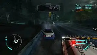 NFS Carbon Battle Royale Wrecks Roadblock, dodging spikes and Police Radio quotes 1