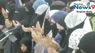 Muslim Women In Telangana State staged a demonstration at the Ujale Shah Eidgah,Saidabad in Hyderbd