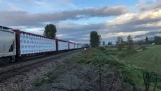 Wisconsin Central Engine Trailing On CN Mixed Train!!! CN 417 @ Matsqui BC Canada 22OCT25