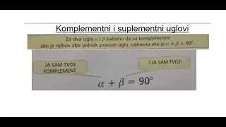 Komplementni i suplementni uglovi