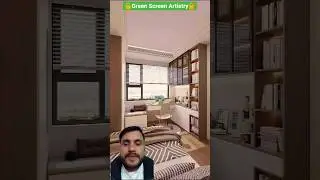 Stylish Setup For Small Bedroom ❤️#home #interiordesign #bedroom #greenscreenvideo