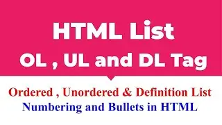 HTML List | Ordered List | Unordered List | Definition List |