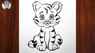 How to draw a tiger step by step | Cute Tiger Drawing 🐯 for beginners | Easy Drawing