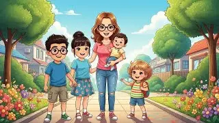 Five Loving Siblings | Cute Kids Cartoon Story 